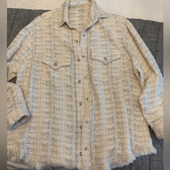 IRO Sweaters - IRO Marsh Fringe Tweed Shacket